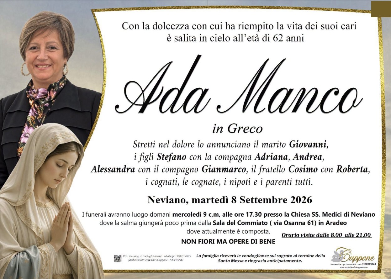Necrologio di Ada Manco