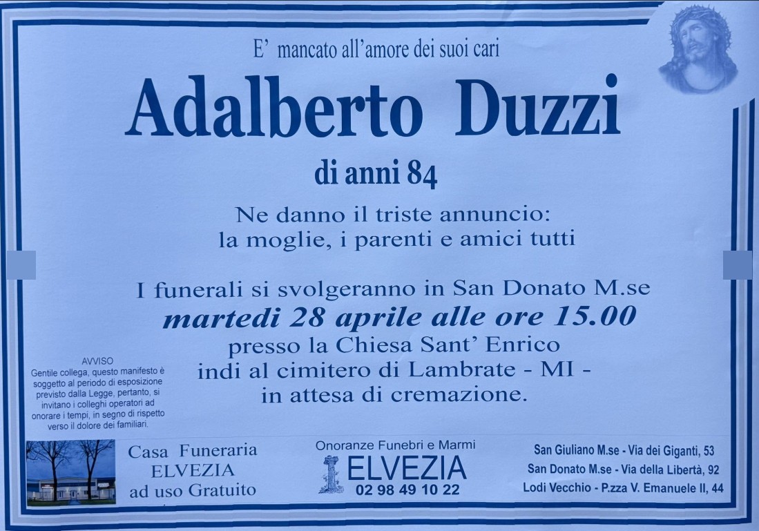 Necrologio di Adalberto Duzzi
