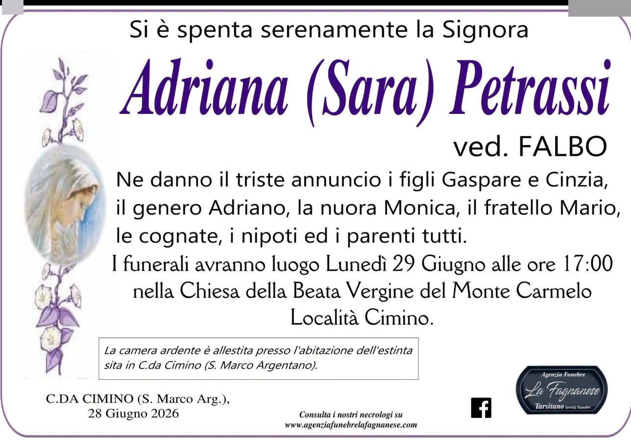 Necrologio di Adriana Petrassi