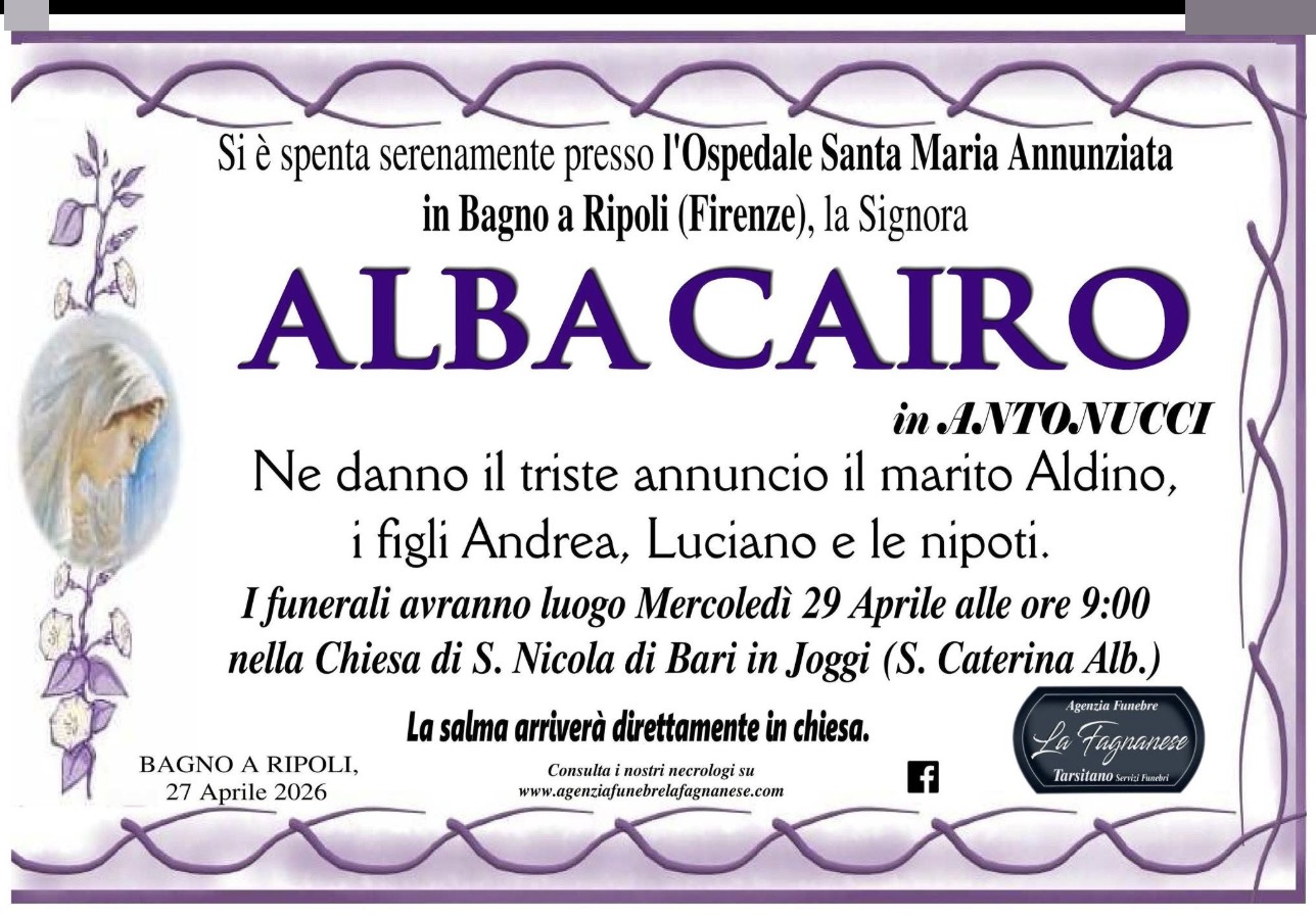 Necrologio di Alba Cairo