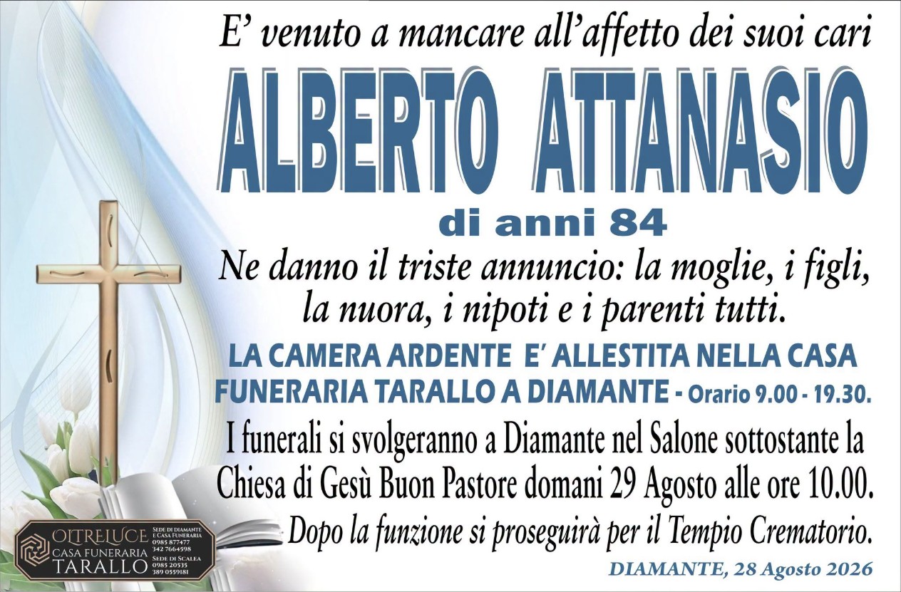 Necrologio di Alberto Attanasio