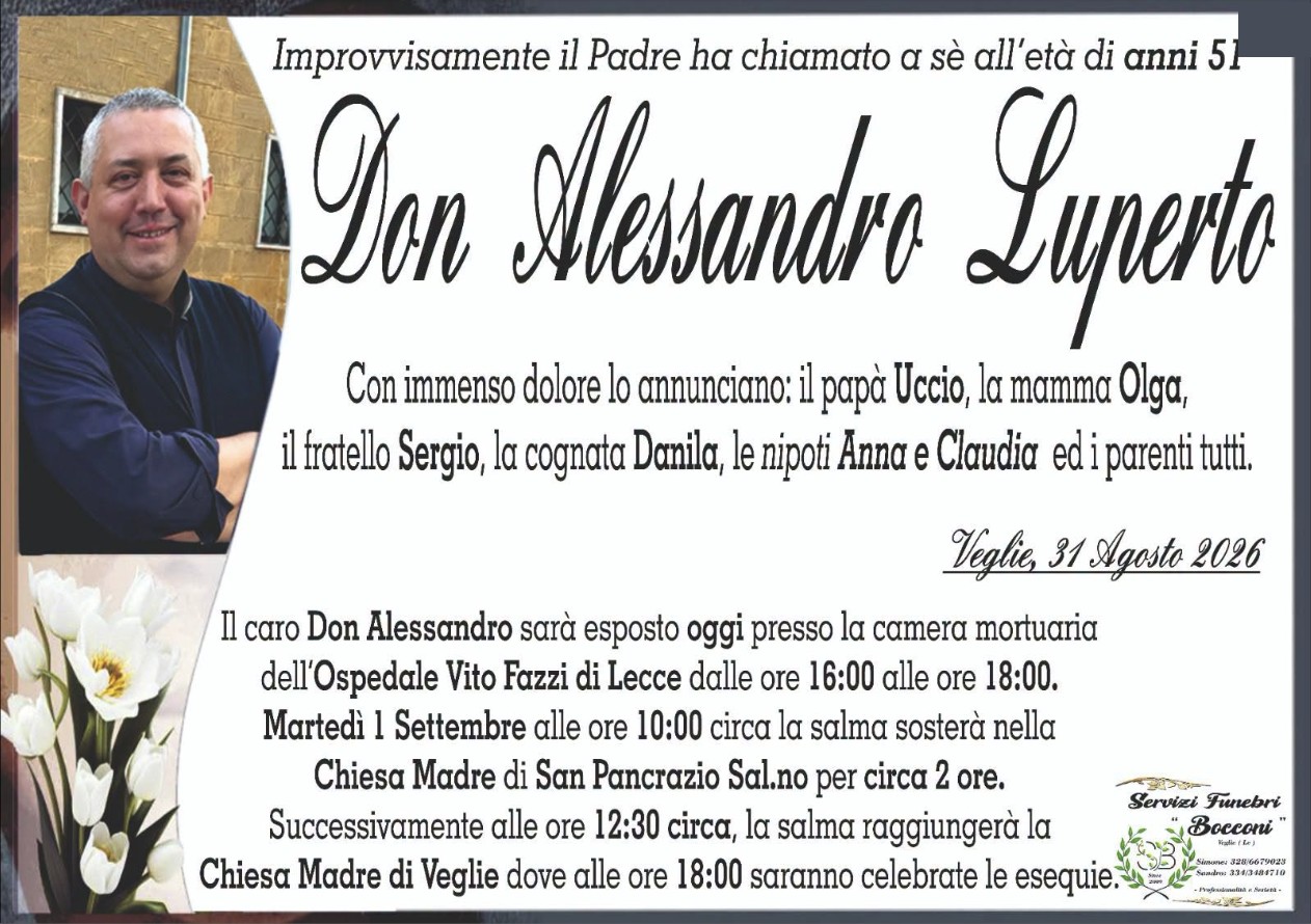 Necrologio di Alessandro Luperto