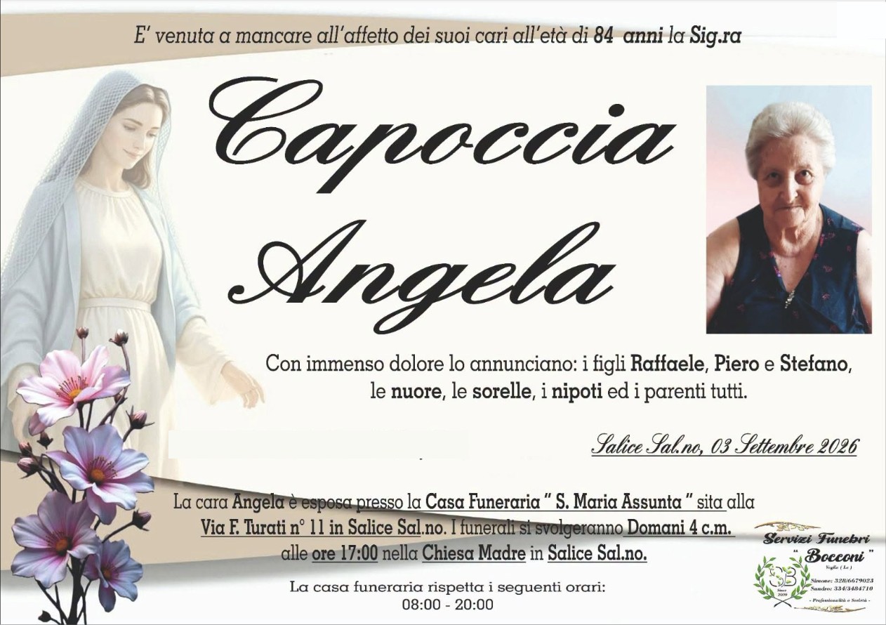 Necrologio di Angela Capoccia