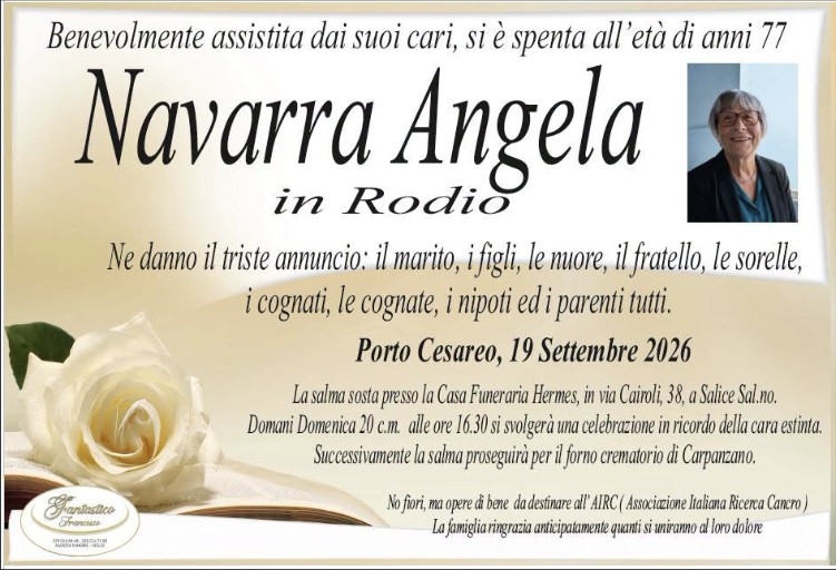 Necrologio di Angela Navarra