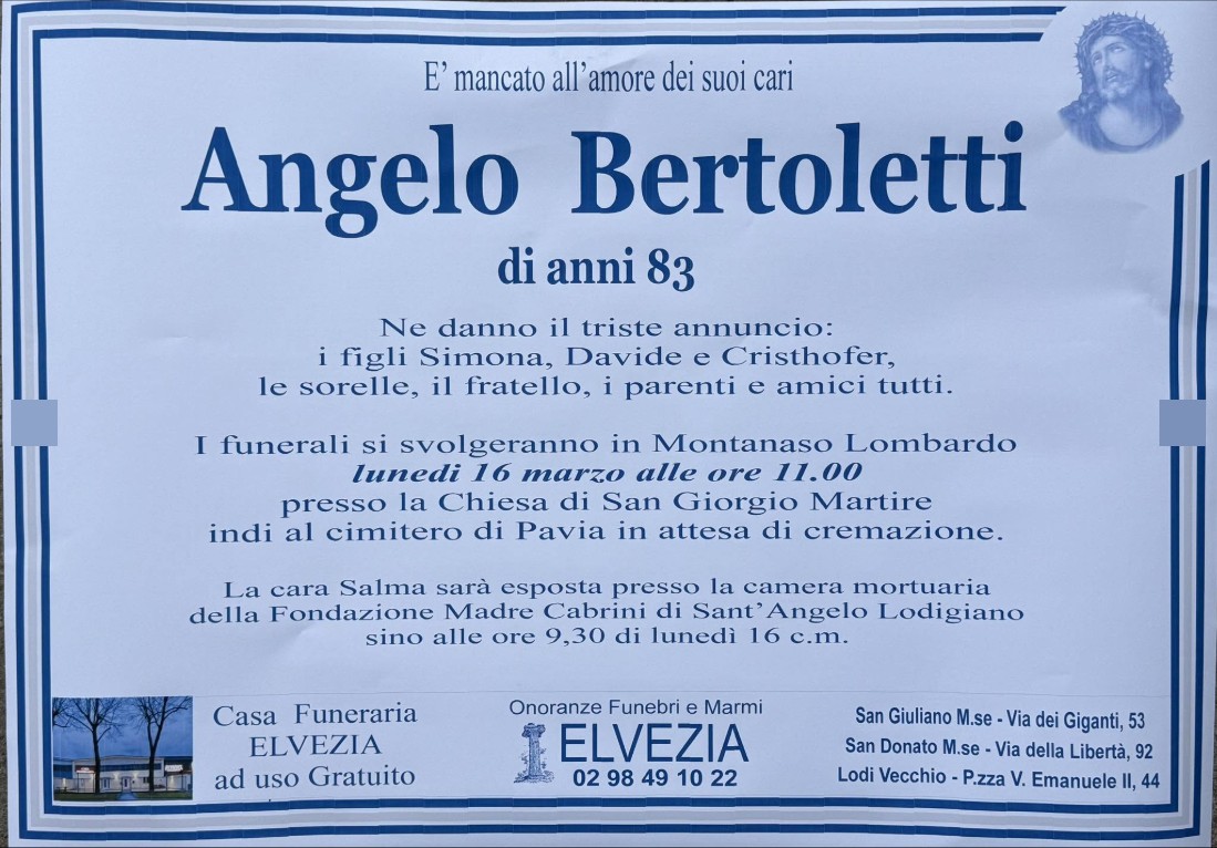 Necrologio di Angelo Bertoletti