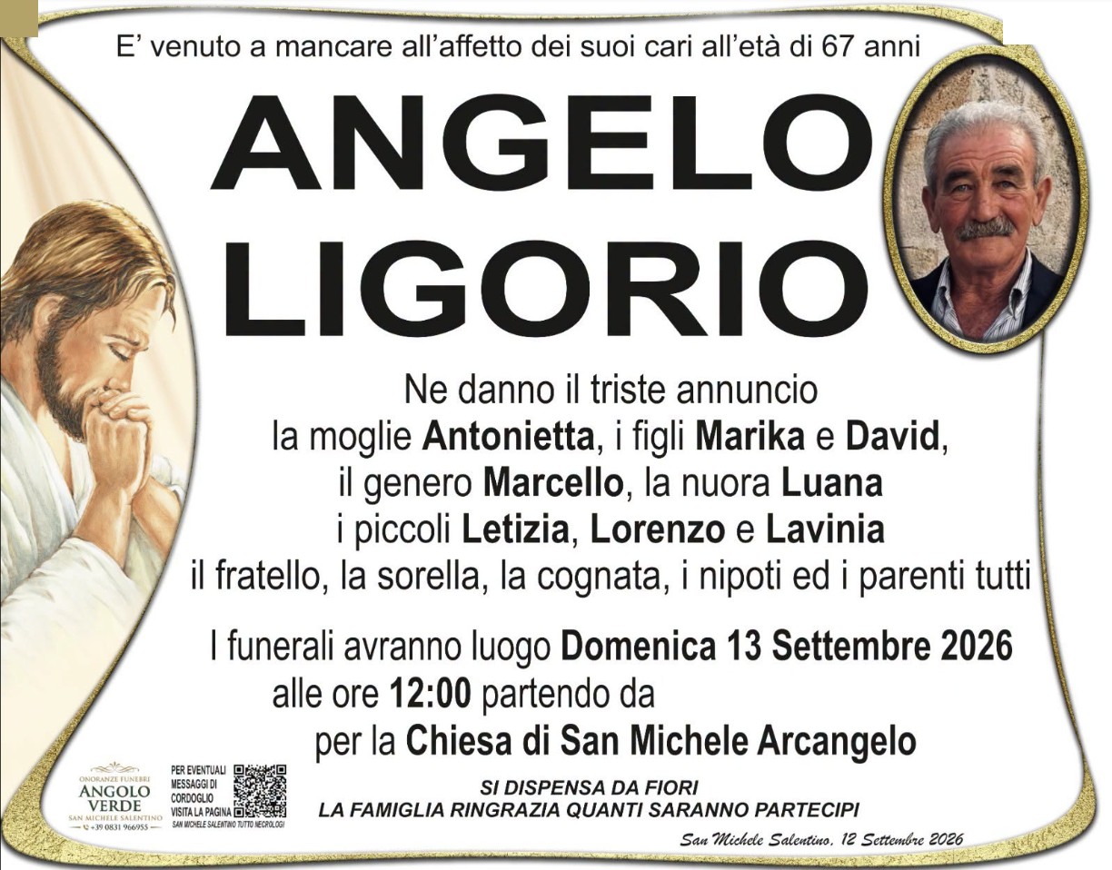 Necrologio di Angelo Ligorio