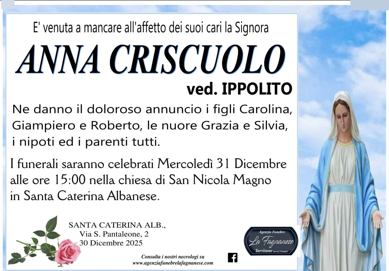 Necrologio di Anna Criscuolo