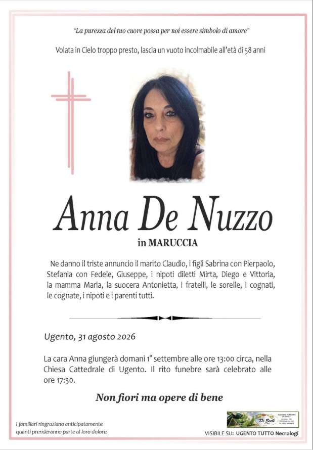 Necrologio di Anna De Nuzzo