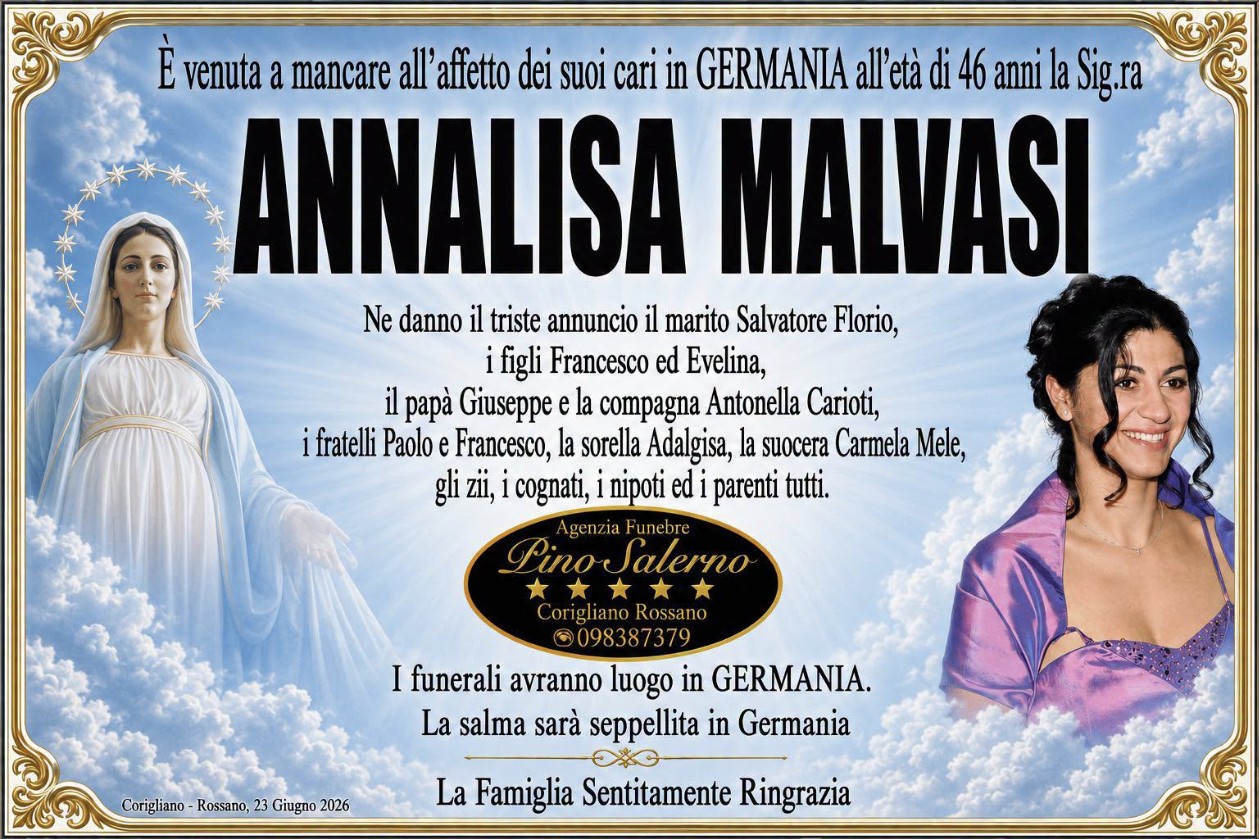 Necrologio di Annalisa Malvasi