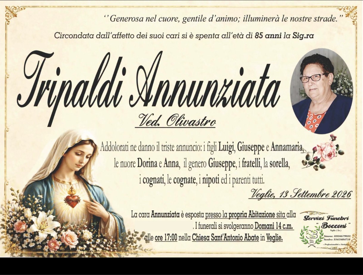 Necrologio di Annunziata Tripaldi
