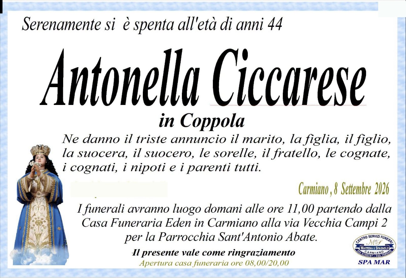 Necrologio di Antonella Ciccarese