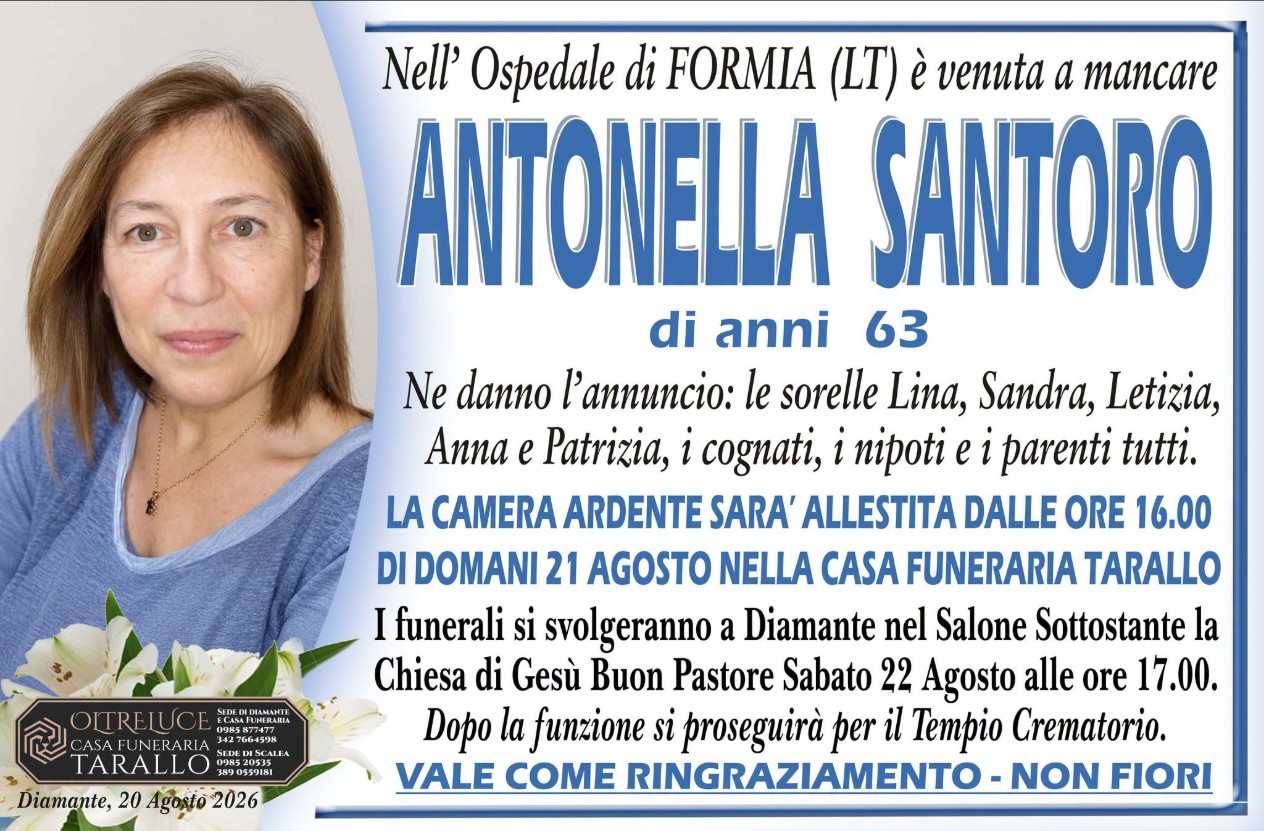 Necrologio di Antonella Santoro