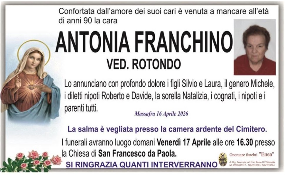 Necrologio di Antonia Franchino