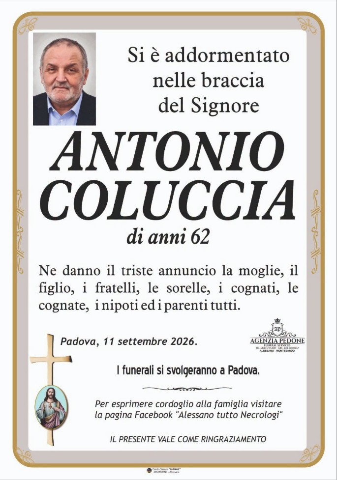 Necrologio di Antonio Coluccia