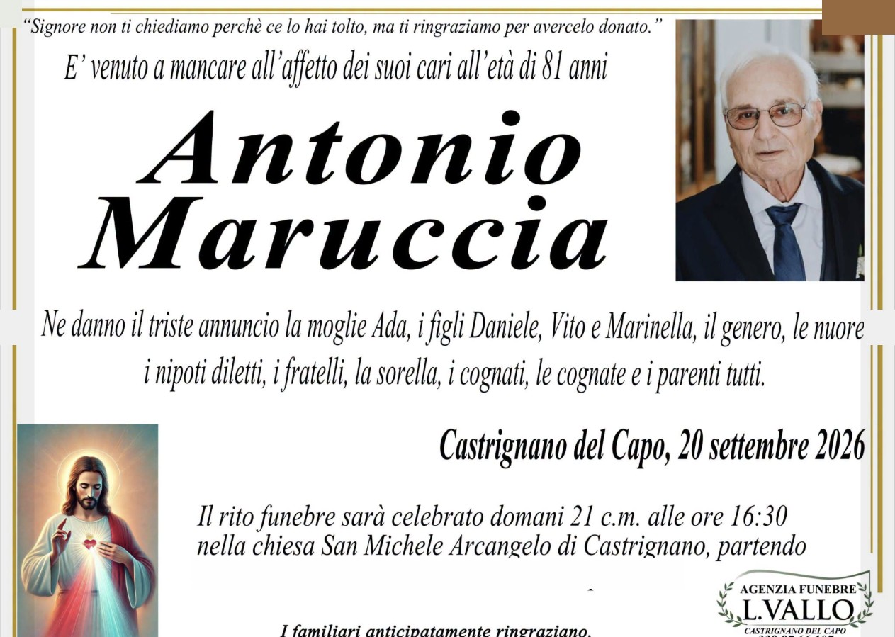 Necrologio di Antonio Maruccia