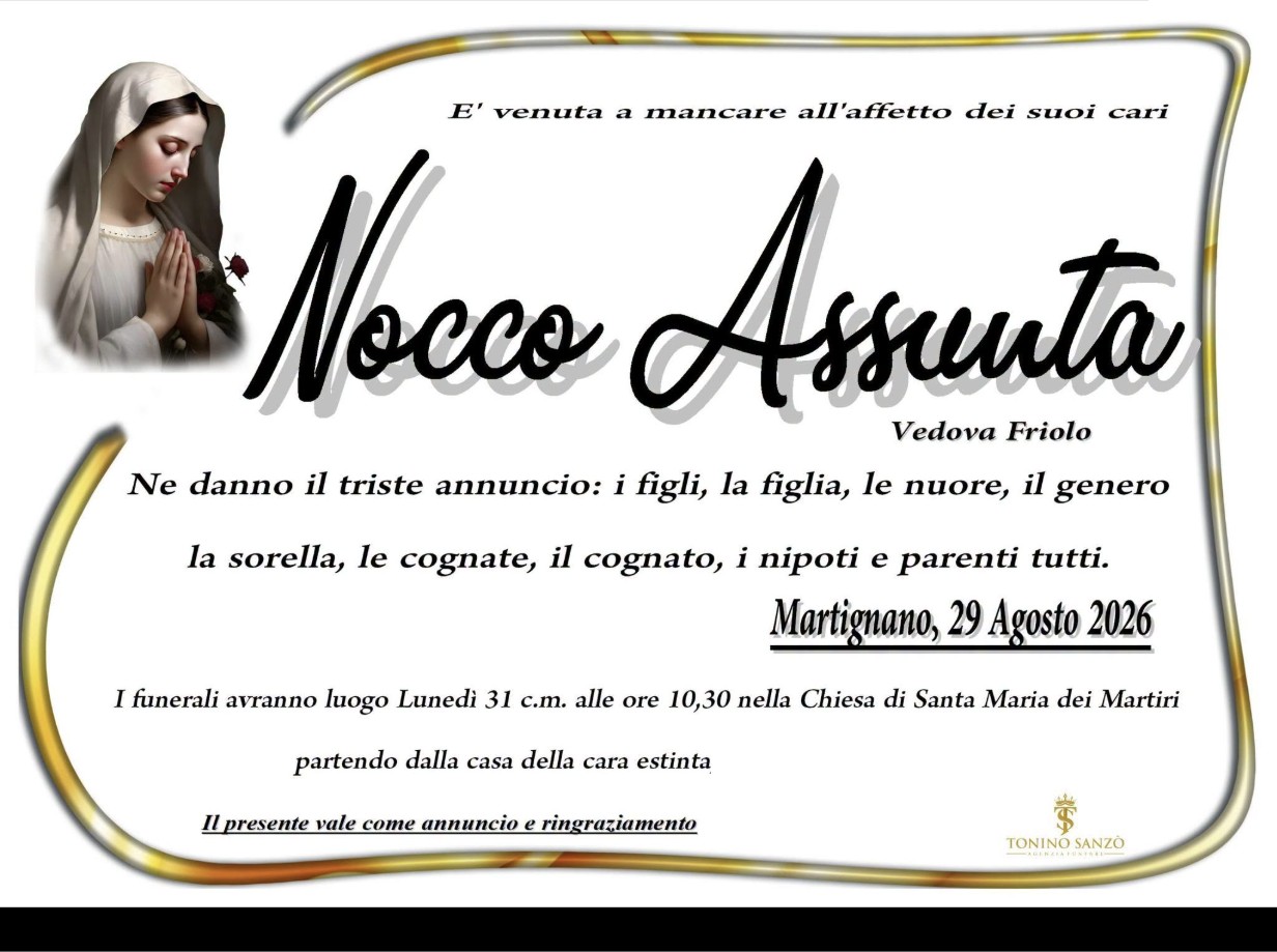 Necrologio di Assunta Nocco
