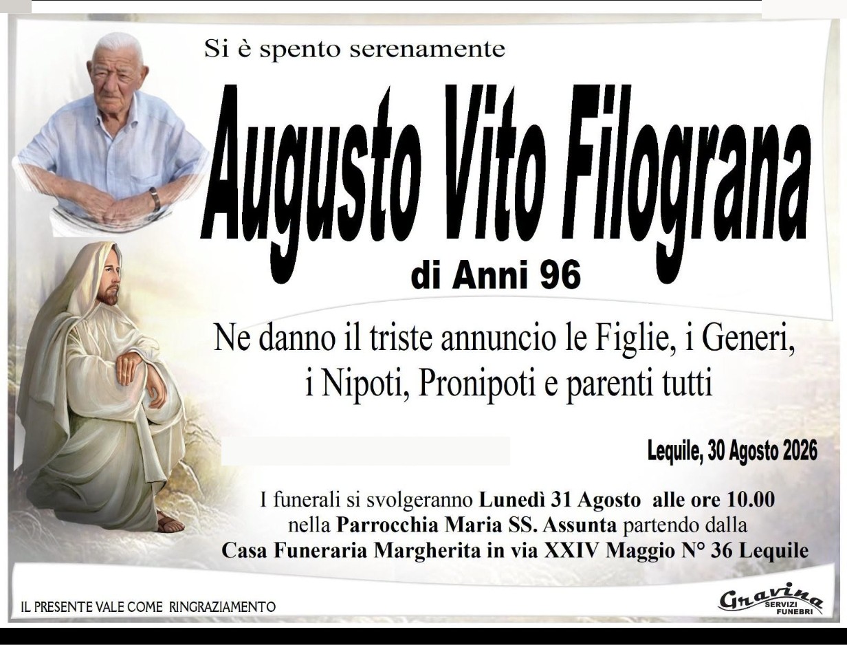 Necrologio di Augusto Vito Filograna