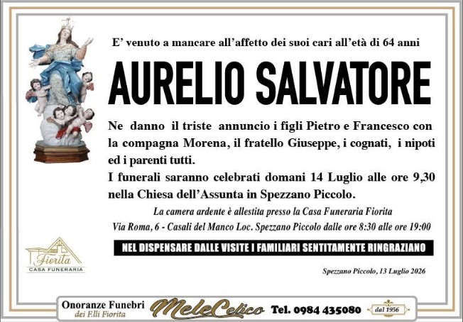 Necrologio di Aurelio Salvatore