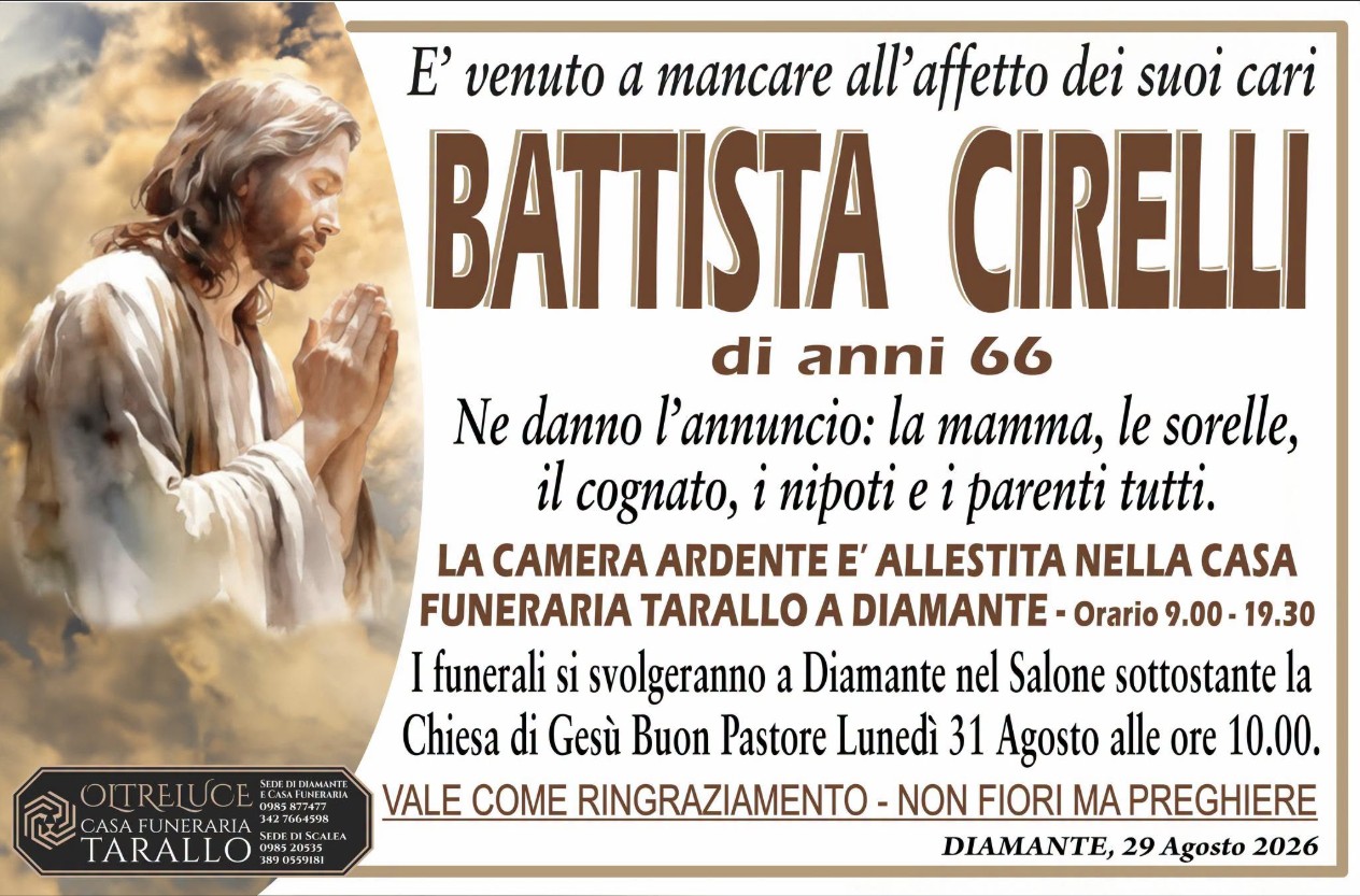 Necrologio di Battista Cirelli