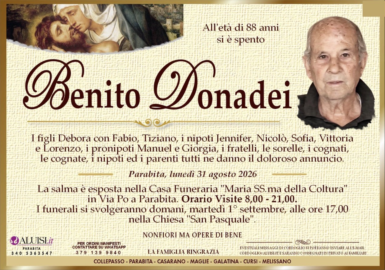 Necrologio di Benito Donadei