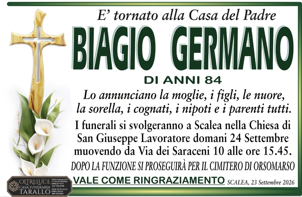 Necrologio di Biagio Germano
