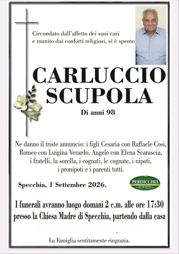 Necrologio di Carluccio Scupola