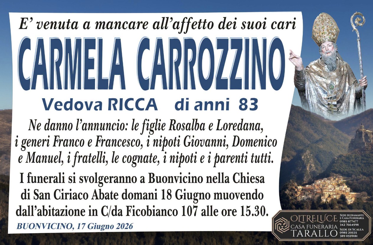 Necrologio di Carmela Carrozzino