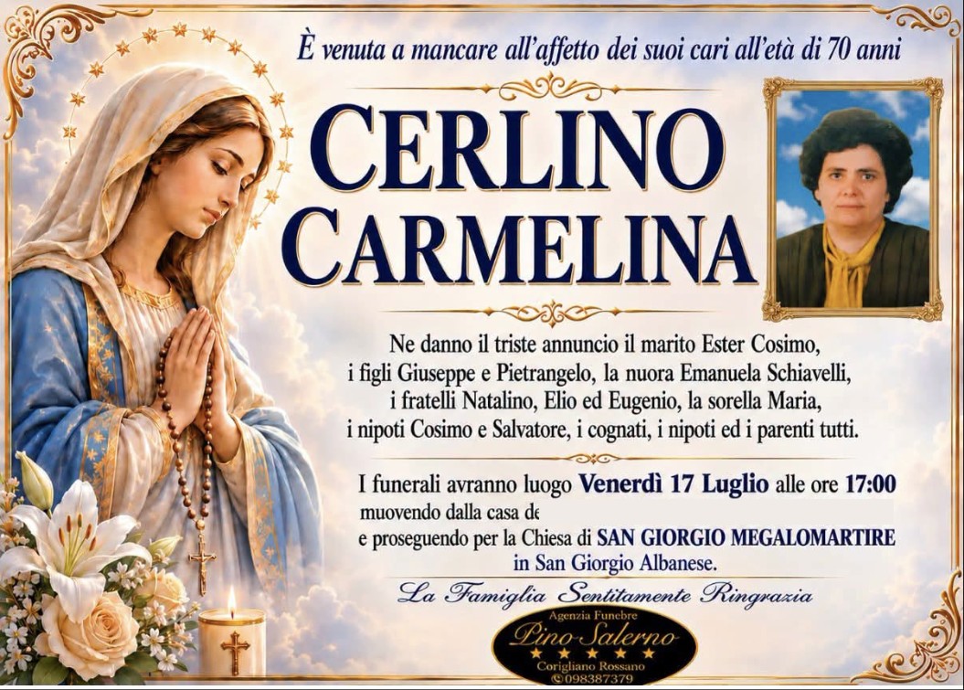 Necrologio di Carmelina Cerlino