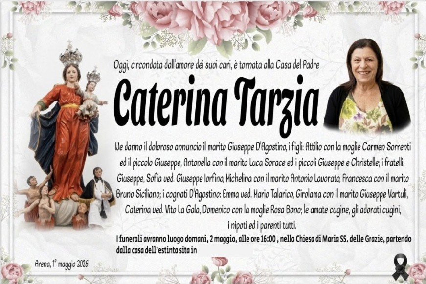 Necrologio di Caterina Tarzia