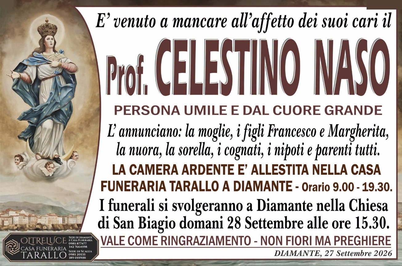 Necrologio di Celestino Naso