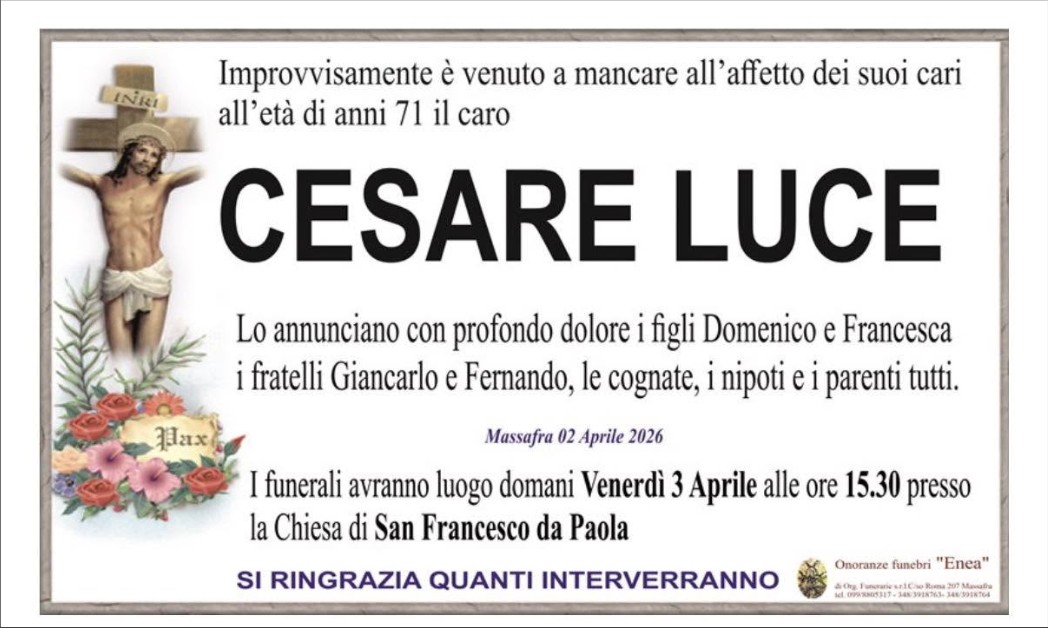 Necrologio di Cesare Luce