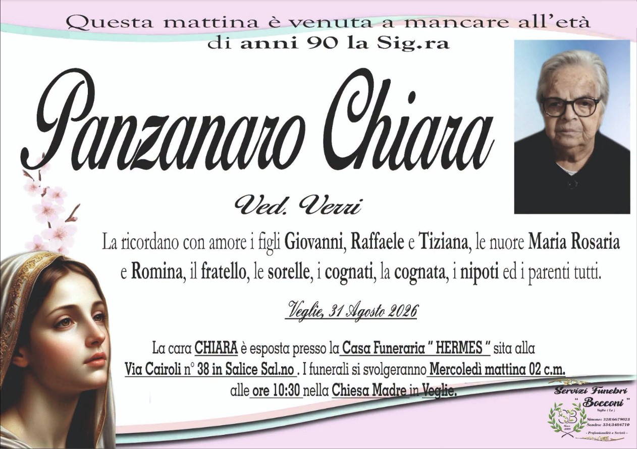 Necrologio di Chiara Panzanaro