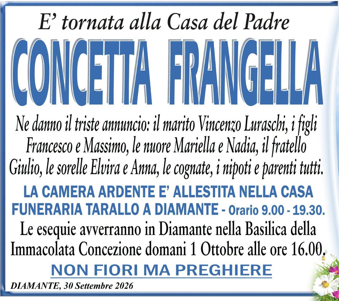 Necrologio di Concetta Frangella