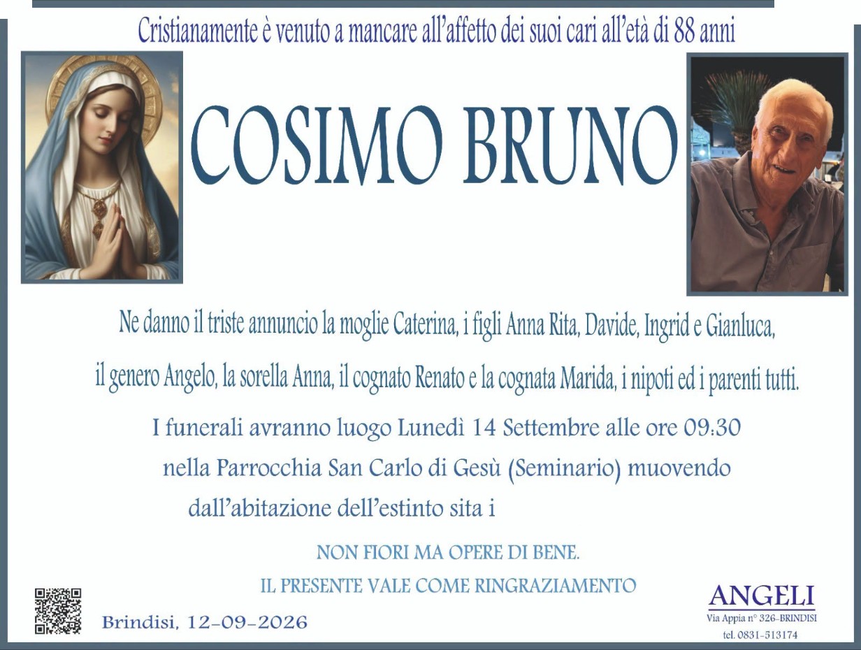 Necrologio di Cosimo Bruno