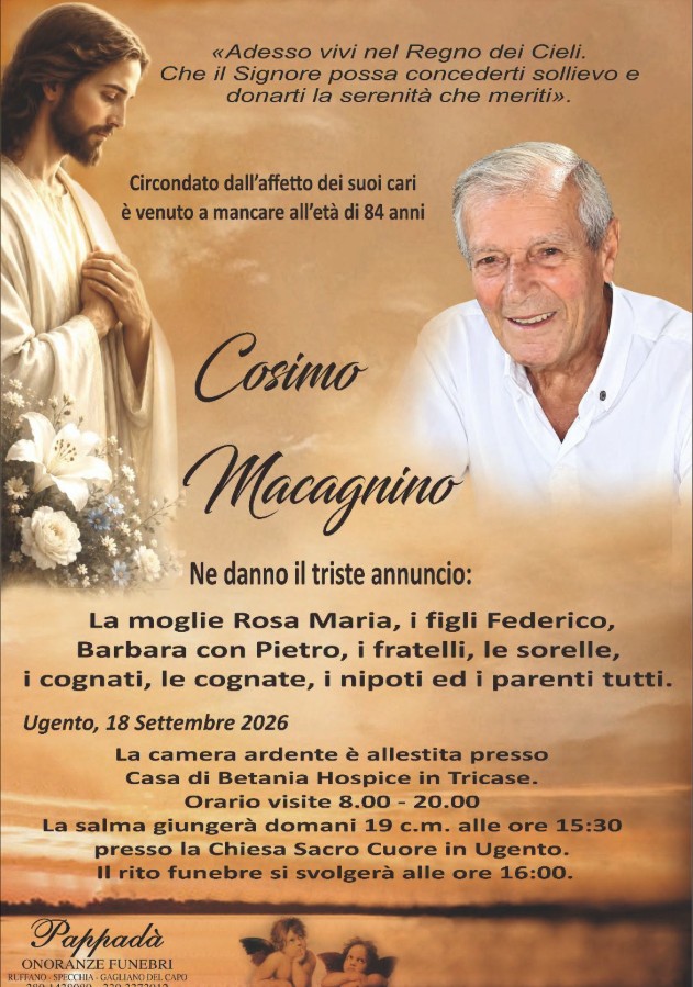 Necrologio di Cosimo Macagnino