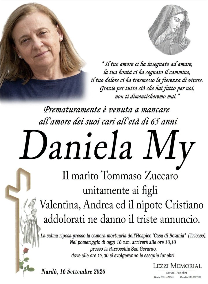 Necrologio di Daniela My