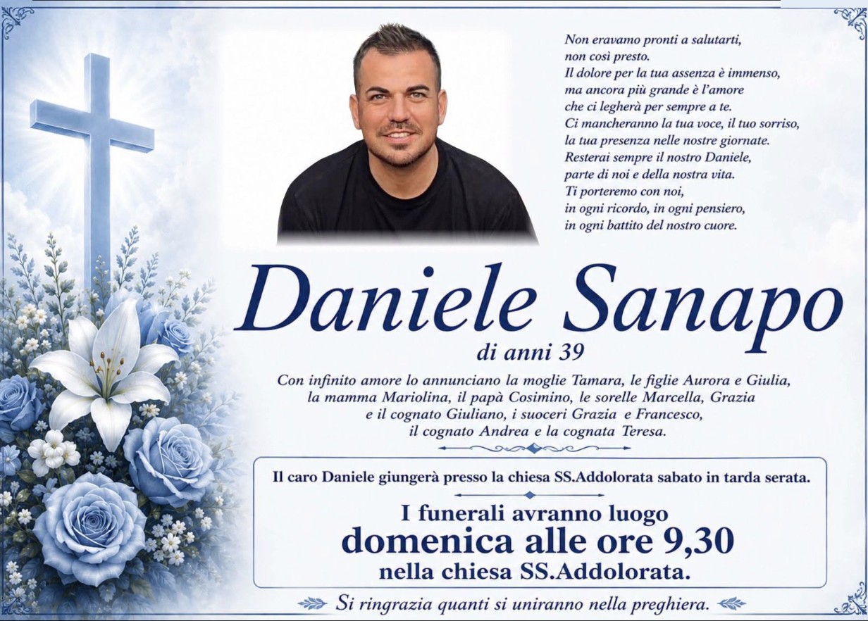 Necrologio di Daniele Sanapo
