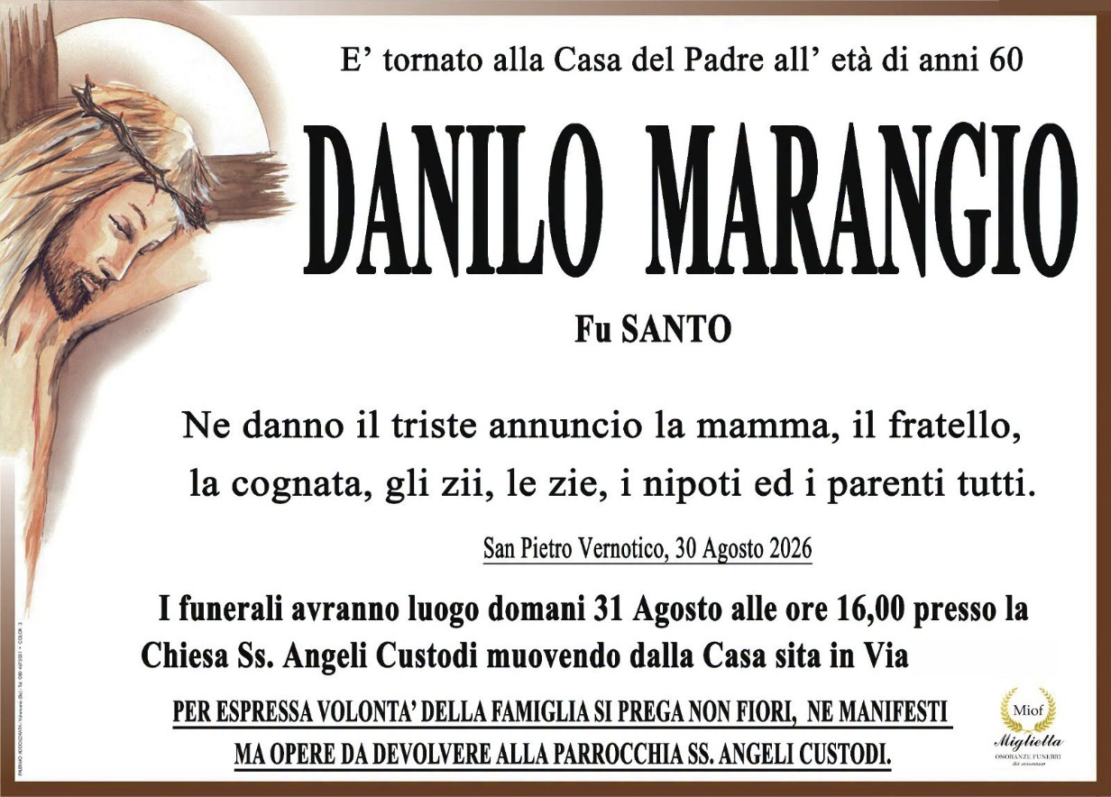 Necrologio di Danilo Marangio