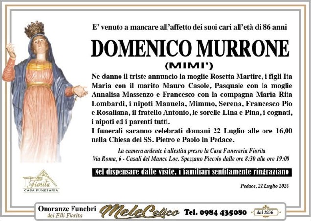 Necrologio di Domenico Murrone