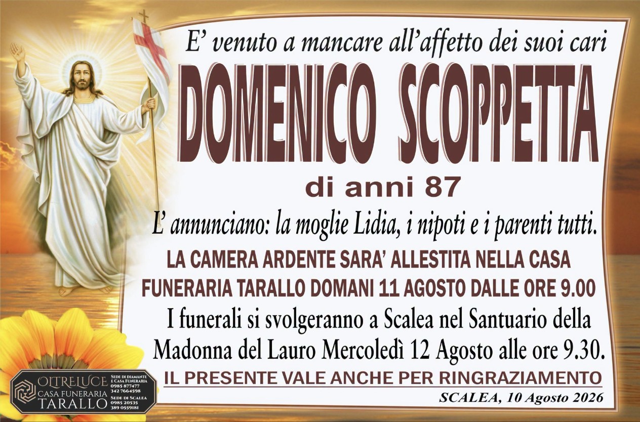 Necrologio di Domenico Scoppetta