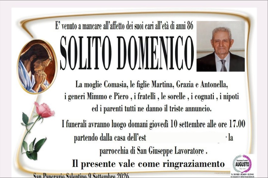 Necrologio di Domenico Solito