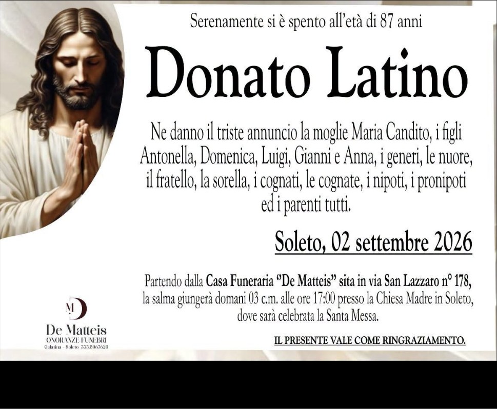 Necrologio di Donato Latino