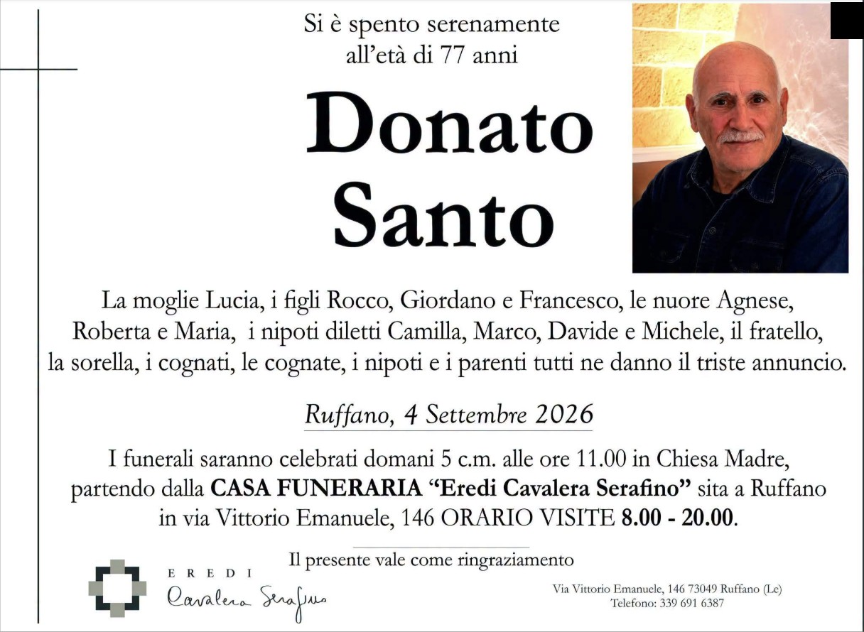Necrologio di Donato Santo