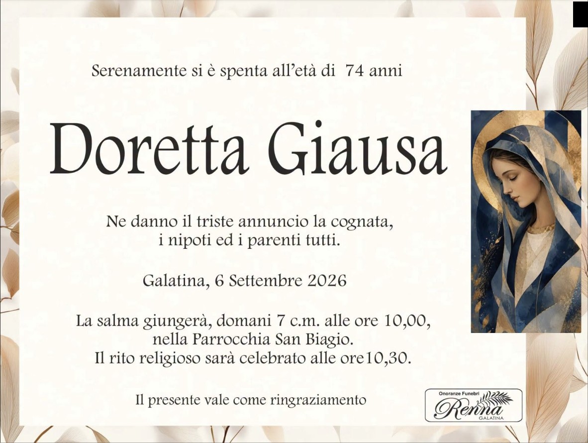 Necrologio di Doretta Giausa