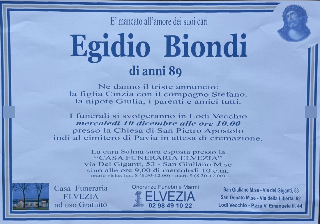 Necrologio di Egidio Biondi