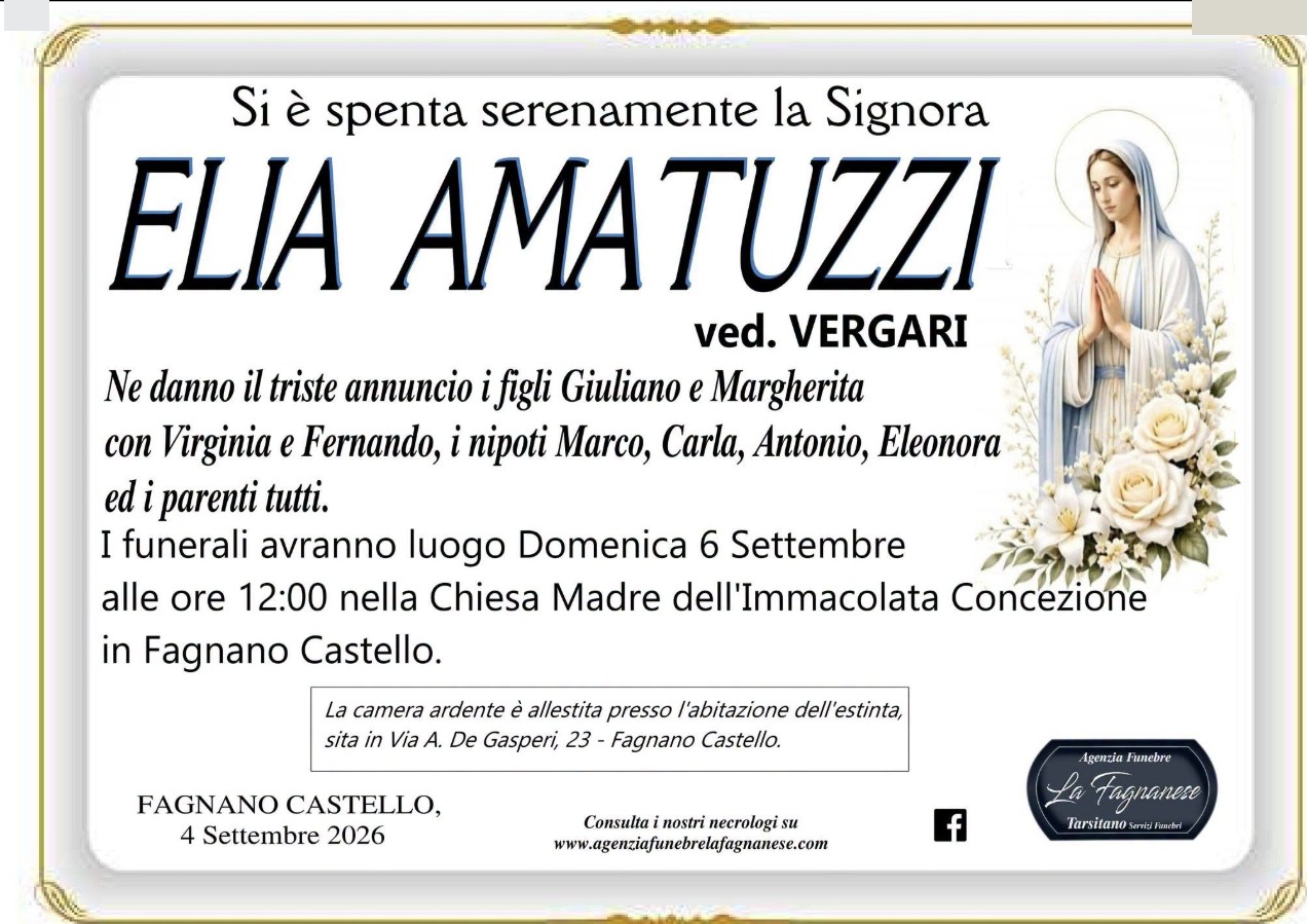 Necrologio di Elia Amatuzzi