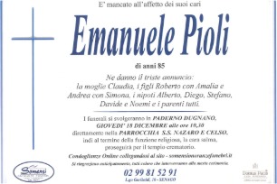 Necrologio di Emanuele Pioli