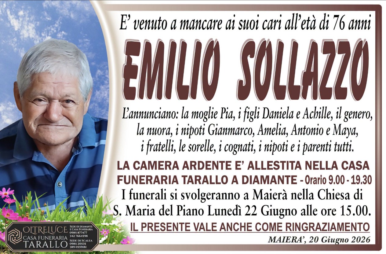 Necrologio di Emilio Sollazzo