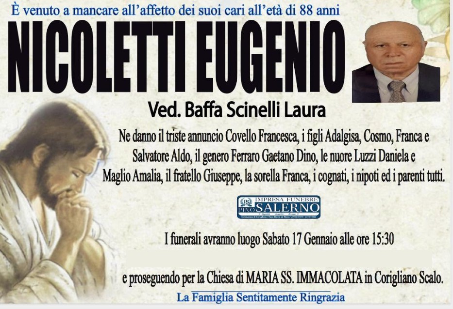 Necrologio di Eugenio Nicoletti