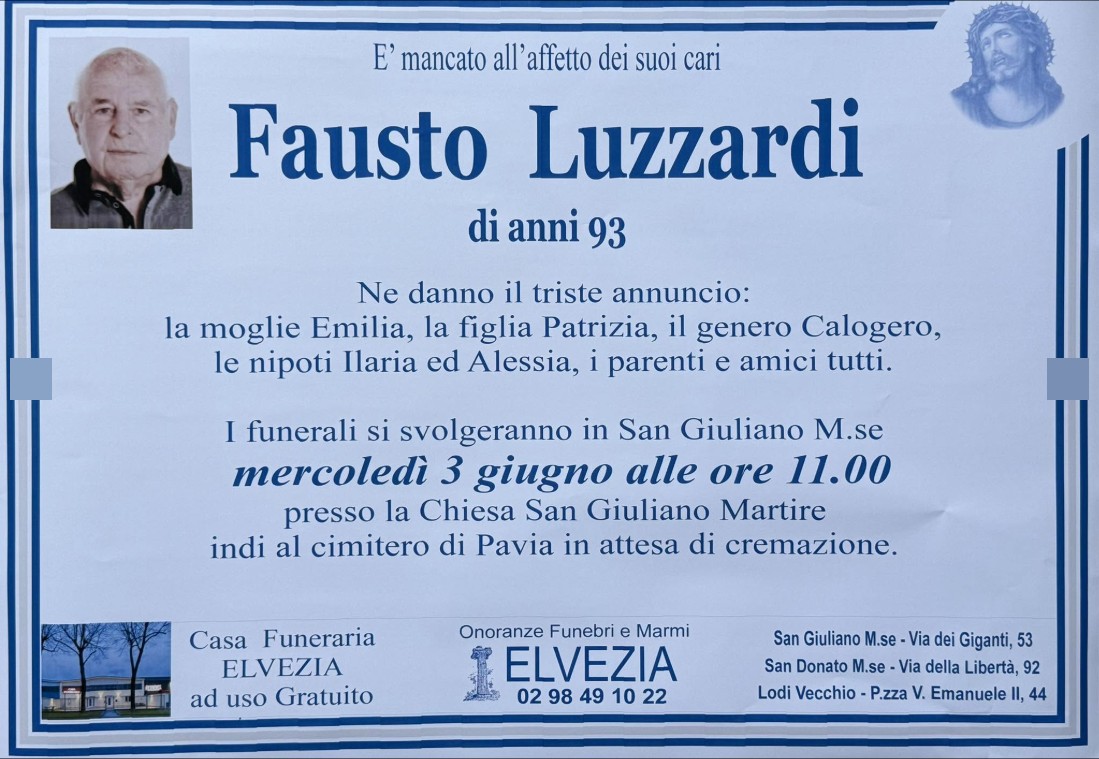Necrologio di Fausto Luzzardi
